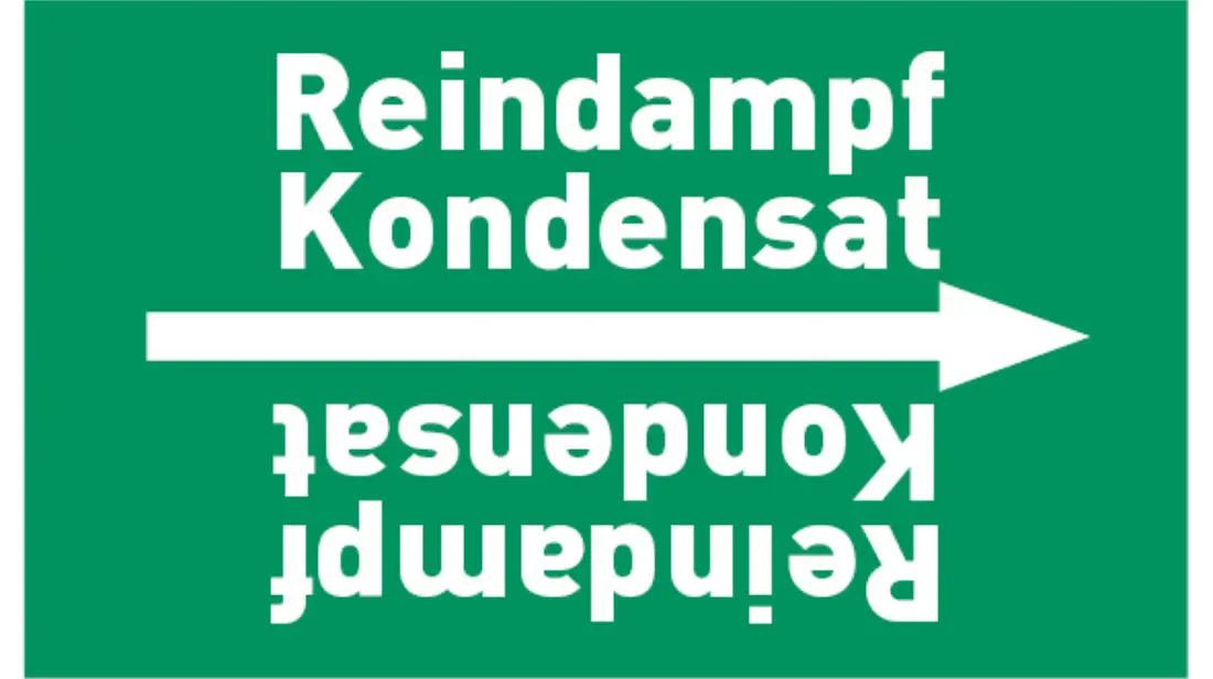 Kennzeichnungsband Reindampf Kondensat grün/weiß bis Ø 50 mm 33 m/Rolle Kennzeichnungsband Reindampf Kondensat grün/weiß bis Ø 50 mm 33 m/Rolle
