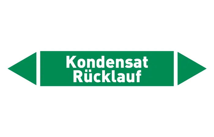 Pfeil Kondensat Rücklauf grün/weiß 125x25 mm Pfeil Kondensat Rücklauf grün/weiß 125x25 mm