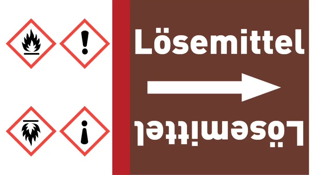 Kennzeichnungsband Lösemittel braun/weiß ab Ø 50 mm 33 m/Rolle Kennzeichnungsband Lösemittel braun/weiß ab Ø 50 mm 33 m/Rolle