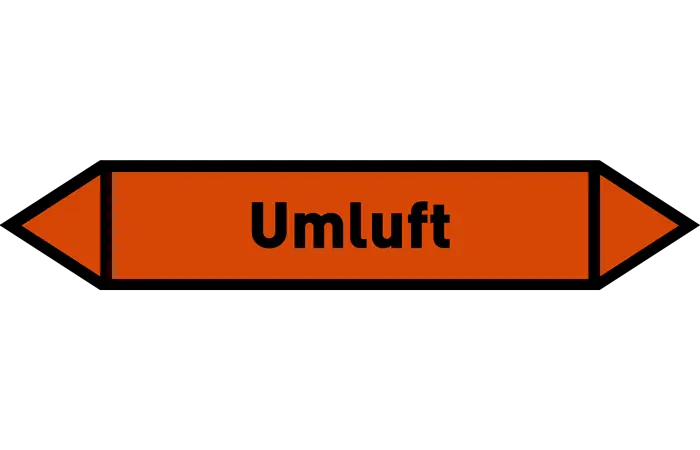 Pfeil Umluft orange/schwarz 215x40 mm Pfeil Umluft orange/schwarz 215x40 mm