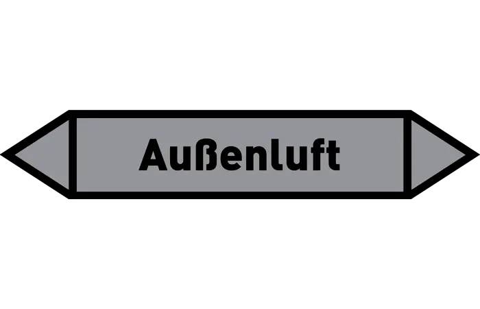 Pfeil Außenluft grau/schwarz 215x40 mm Pfeil Außenluft grau/schwarz 215x40 mm
