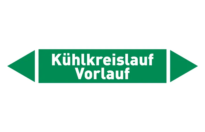 Pfeil Kühlkreislauf Vorlauf grün/weiß 125x25 mm Pfeil Kühlkreislauf Vorlauf grün/weiß 125x25 mm