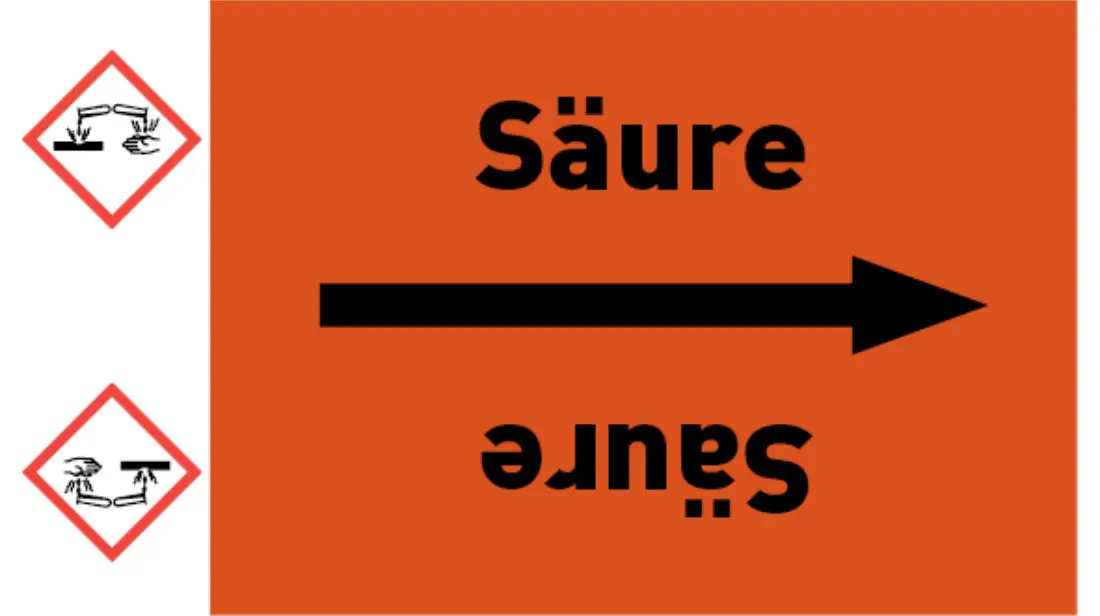 Kennzeichnungsband Säure orange/schwarz bis Ø 50 mm 33 m/Rolle Kennzeichnungsband Säure orange/schwarz bis Ø 50 mm 33 m/Rolle