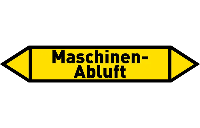 Pfeil Maschinenabluft gelb/schwarz 215x40 mm Pfeil Maschinenabluft gelb/schwarz 215x40 mm