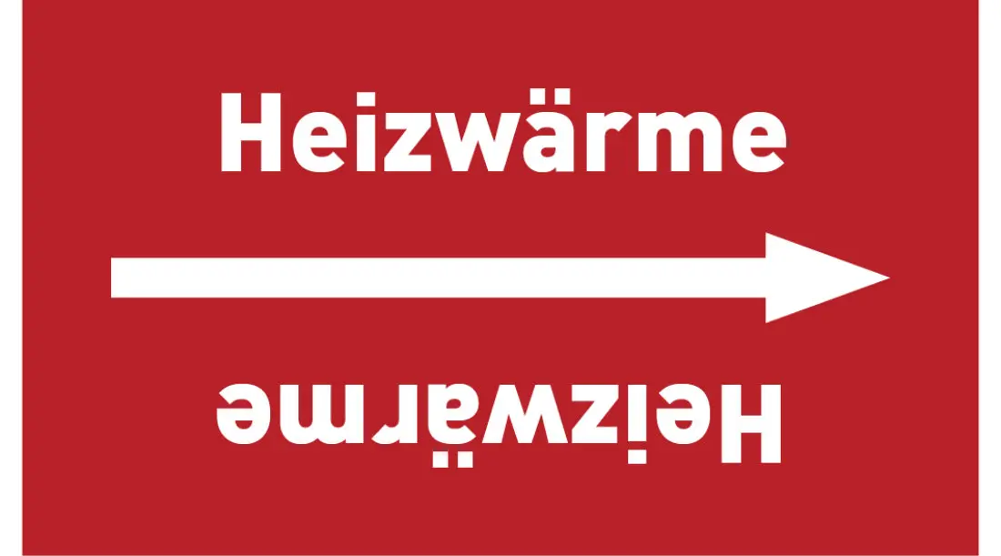 Kennzeichnungsband Heizwärme rot/weiß ab Ø 50 mm 33 m/Rolle Kennzeichnungsband Heizwärme rot/weiß ab Ø 50 mm 33 m/Rolle