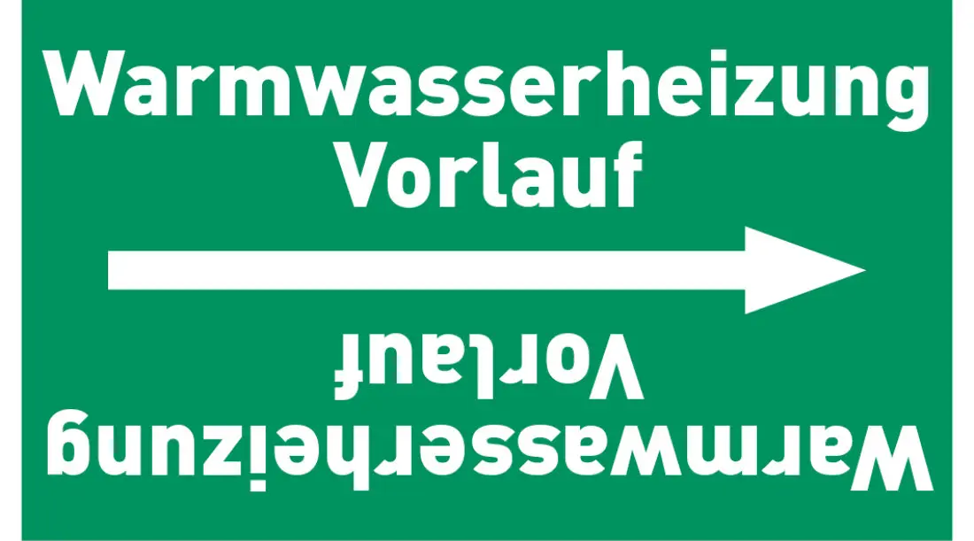 Kennzeichnungsband Warmwasserheizung Vorlauf grün/weiß ab Ø 50 mm 33 m/Rolle Kennzeichnungsband Warmwasserheizung Vorlauf grün/weiß ab Ø 50 mm 33 m/Rolle
