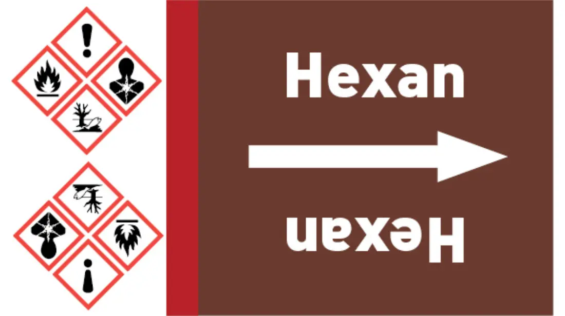 Kennzeichnungsband Hexan braun/weiß bis Ø 50 mm 33 m/Rolle Kennzeichnungsband Hexan braun/weiß bis Ø 50 mm 33 m/Rolle