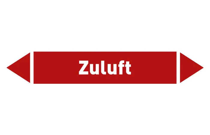 Pfeil Zuluft rot/weiß 215x40 mm Pfeil Zuluft rot/weiß 215x40 mm