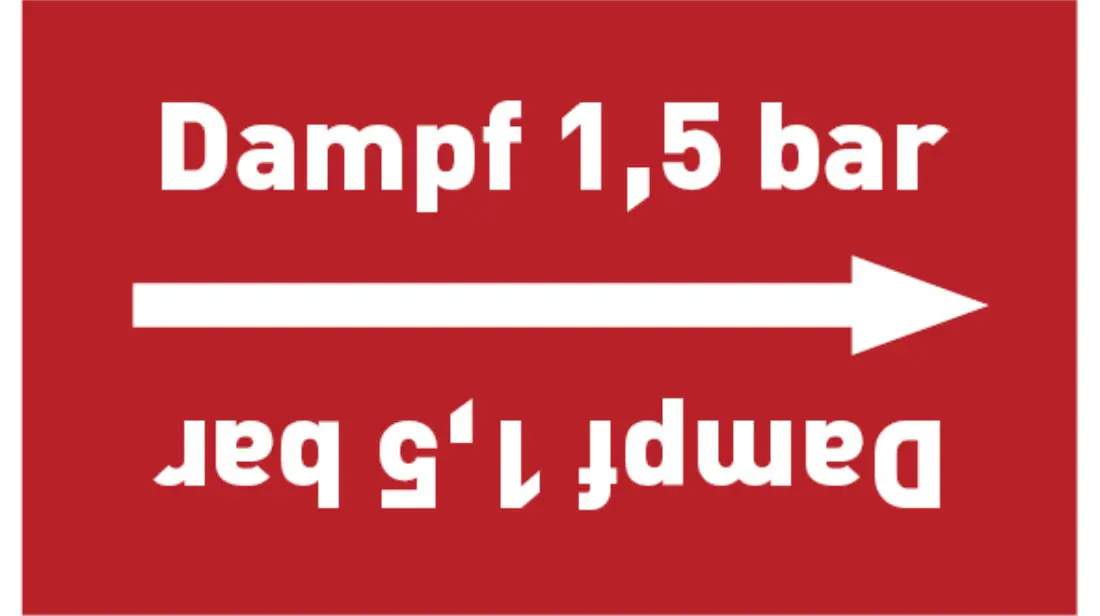 Kennzeichnungsband Dampf 1,5 bar rot/weiß bis Ø 50 mm 33 m/Rolle Kennzeichnungsband Dampf 1,5 bar rot/weiß bis Ø 50 mm 33 m/Rolle