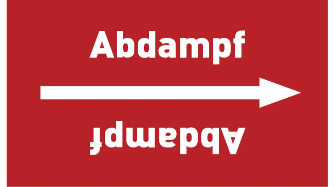 Kennzeichnungsband Abdampf rot/weiß bis Ø 50 mm 33 m/Rolle Kennzeichnungsband Abdampf rot/weiß bis Ø 50 mm 33 m/Rolle