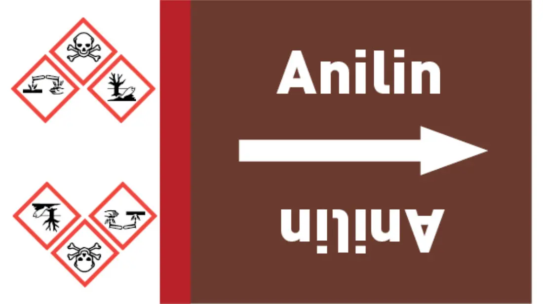 Kennzeichnungsband Anilin braun/weiß bis Ø 50 mm 33 m/Rolle Kennzeichnungsband Anilin braun/weiß bis Ø 50 mm 33 m/Rolle