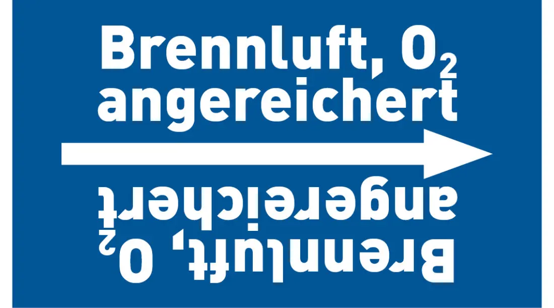 Kennzeichnungsband Brennluft, O2 angereichert blau/weiß ab Ø 50 mm 33 m/Rolle Kennzeichnungsband Brennluft, O2 angereichert blau/weiß ab Ø 50 mm 33 m/Rolle