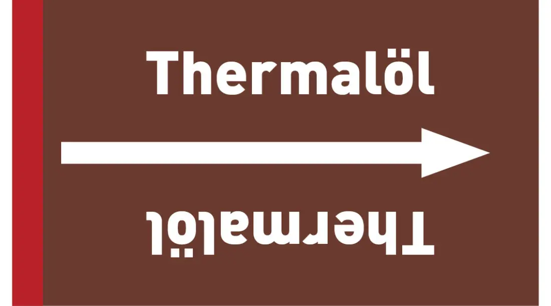 Kennzeichnungsband Thermalöl braun/weiß ab Ø 50 mm 33 m/Rolle Kennzeichnungsband Thermalöl braun/weiß ab Ø 50 mm 33 m/Rolle