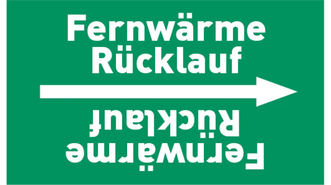 Kennzeichnungsband Fernwärme Rücklauf grün/weiß bis Ø 50 mm 33 m/Rolle Kennzeichnungsband Fernwärme Rücklauf grün/weiß bis Ø 50 mm 33 m/Rolle