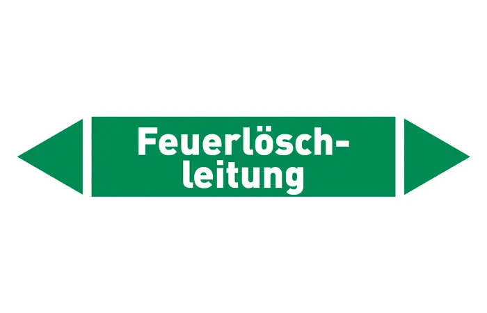 Pfeil Feuerlöschleitung grün/weiß 125x25 mm