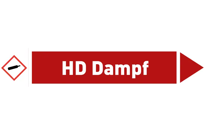 Pfeil rechts HD Dampf rot/weiß 215x40 mm Pfeil rechts HD Dampf rot/weiß 215x40 mm