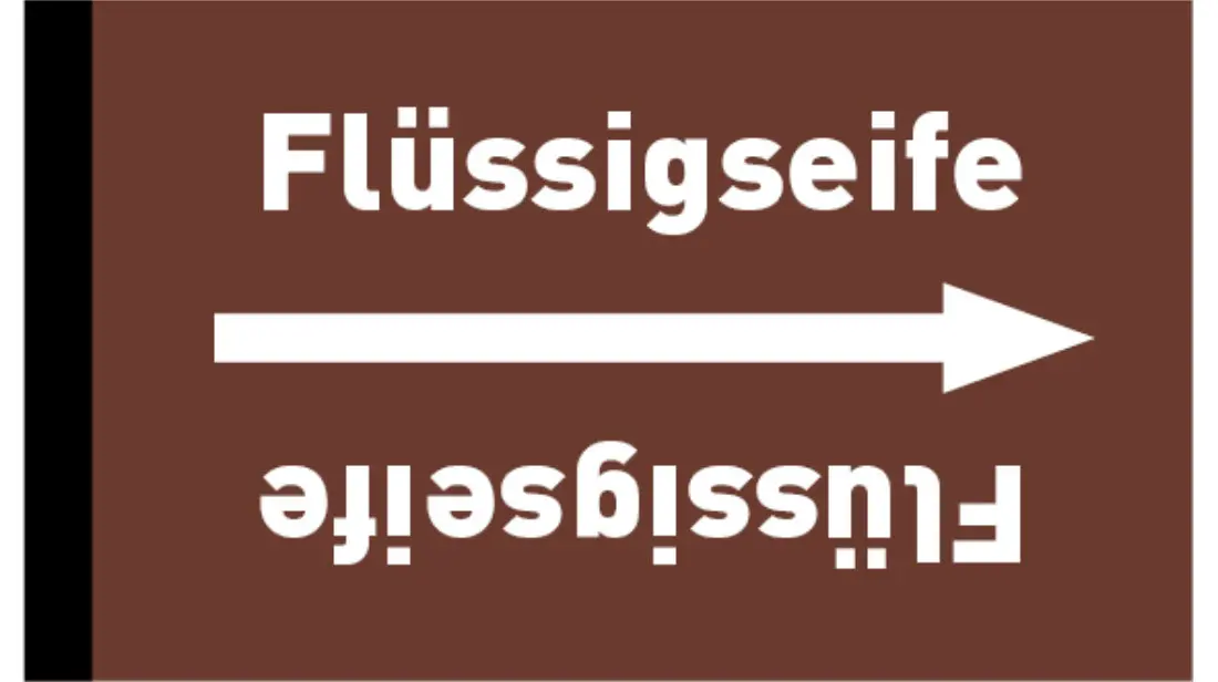 Kennzeichnungsband Flüssigseife braun/weiß bis Ø 50 mm 33 m/Rolle Kennzeichnungsband Flüssigseife braun/weiß bis Ø 50 mm 33 m/Rolle