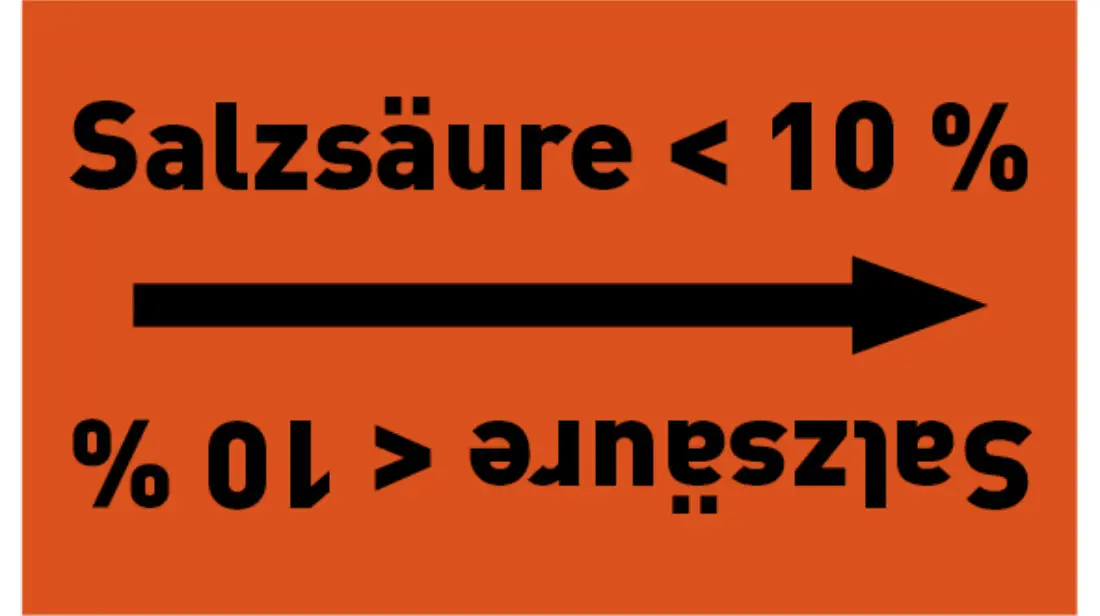 Kennzeichnungsband Salzsäure < 10 % orange/schwarz bis Ø 50 mm 33 m/Rolle Kennzeichnungsband Salzsäure < 10 % orange/schwarz bis Ø 50 mm 33 m/Rolle