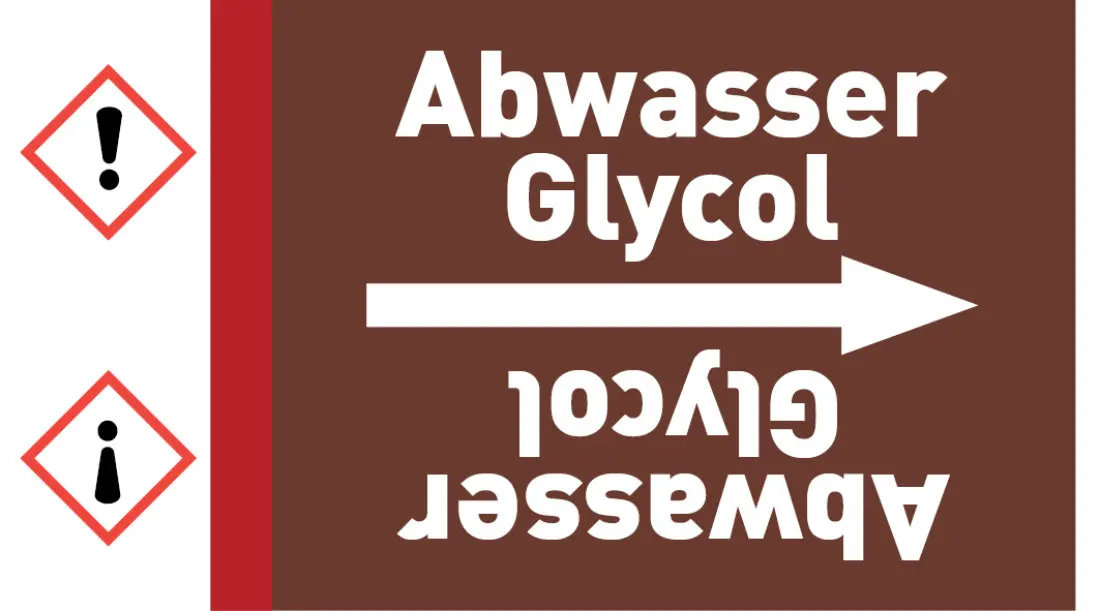 Kennzeichnungsband Abwasser Glycol braun/weiß ab Ø 50 mm 33 m/Rolle Kennzeichnungsband Abwasser Glycol braun/weiß ab Ø 50 mm 33 m/Rolle