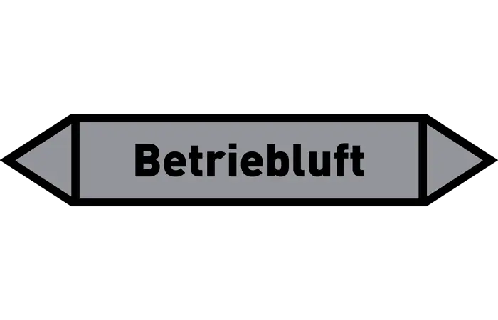Pfeil Betriebluft grau/schwarz 215x40 mm Pfeil Betriebluft grau/schwarz 215x40 mm