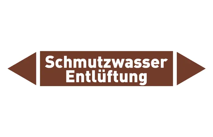 Pfeil Schmutzwasser Entlüftung braun/weiß 125x25 mm Pfeil Schmutzwasser Entlüftung braun/weiß 125x25 mm