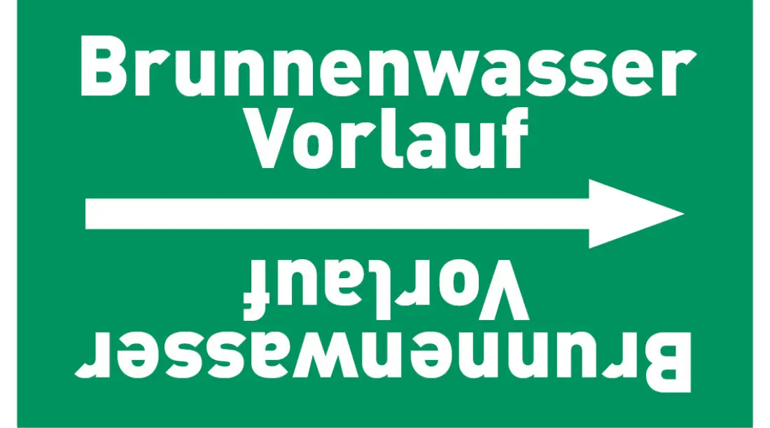 Kennzeichnungsband Brunnenwasser Vorlauf grün/weiß ab Ø 50 mm 33 m/Rolle Kennzeichnungsband Brunnenwasser Vorlauf grün/weiß ab Ø 50 mm 33 m/Rolle