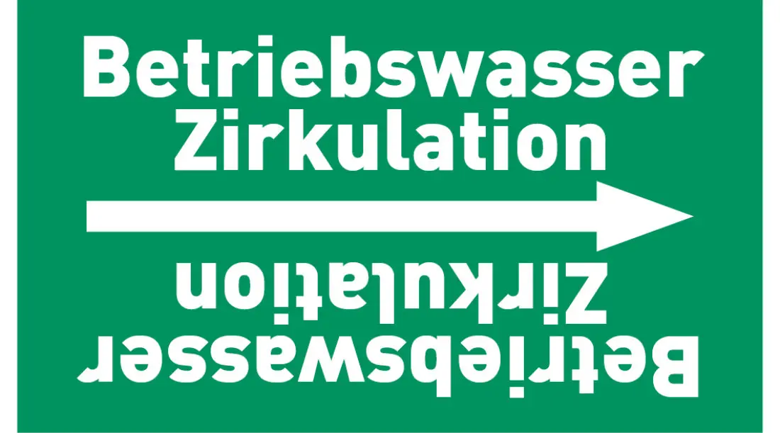 Kennzeichnungsband Betriebswasser Zirkulation grün/weiß ab Ø 50 mm 33 m/Rolle Kennzeichnungsband Betriebswasser Zirkulation grün/weiß ab Ø 50 mm 33 m/Rolle