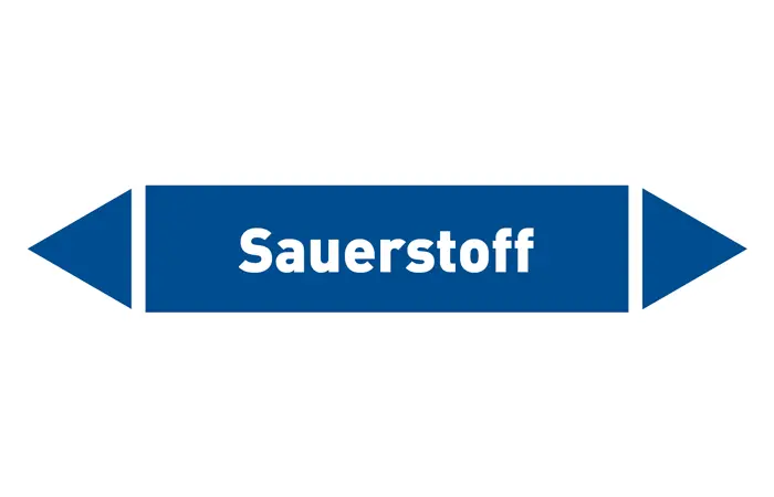 Pfeil Sauerstoff blau/weiß 125x25 mm Pfeil Sauerstoff blau/weiß 125x25 mm