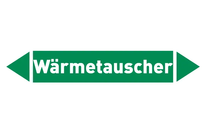 Pfeil Wärmetauscher grün/weiß 215x40 mm Pfeil Wärmetauscher grün/weiß 215x40 mm