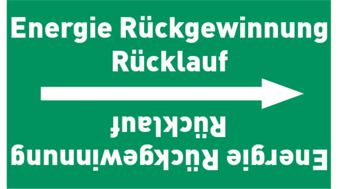 Kennzeichnungsband Energie Rückgewinnung Rücklauf grün/weiß bis Ø 50 mm 33 m/Rolle Kennzeichnungsband Energie Rückgewinnung Rücklauf grün/weiß bis Ø 50 mm 33 m/Rolle