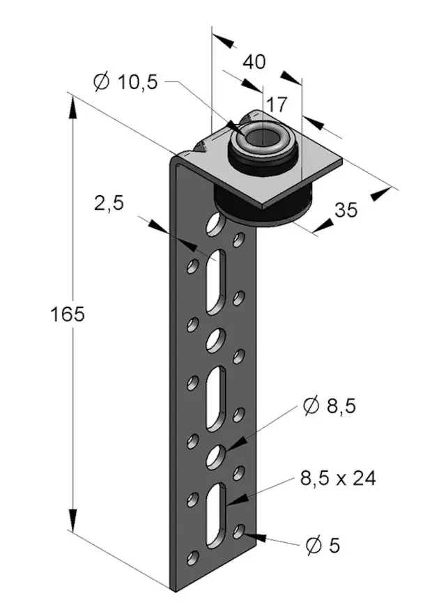 Luftkanalhalter L 165 mm Metallhülse 10,5 mm, 1 VPE (50 Stück) Luftkanalhalter L 165 mm Metallhülse 10,5 mm, 1 VPE (50 Stück)