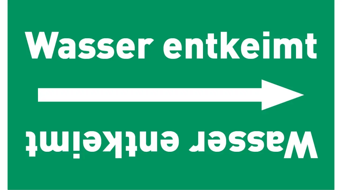 Kennzeichnungsband Wasser entkeimt grün/weiß ab Ø 50 mm 33 m/Rolle Kennzeichnungsband Wasser entkeimt grün/weiß ab Ø 50 mm 33 m/Rolle