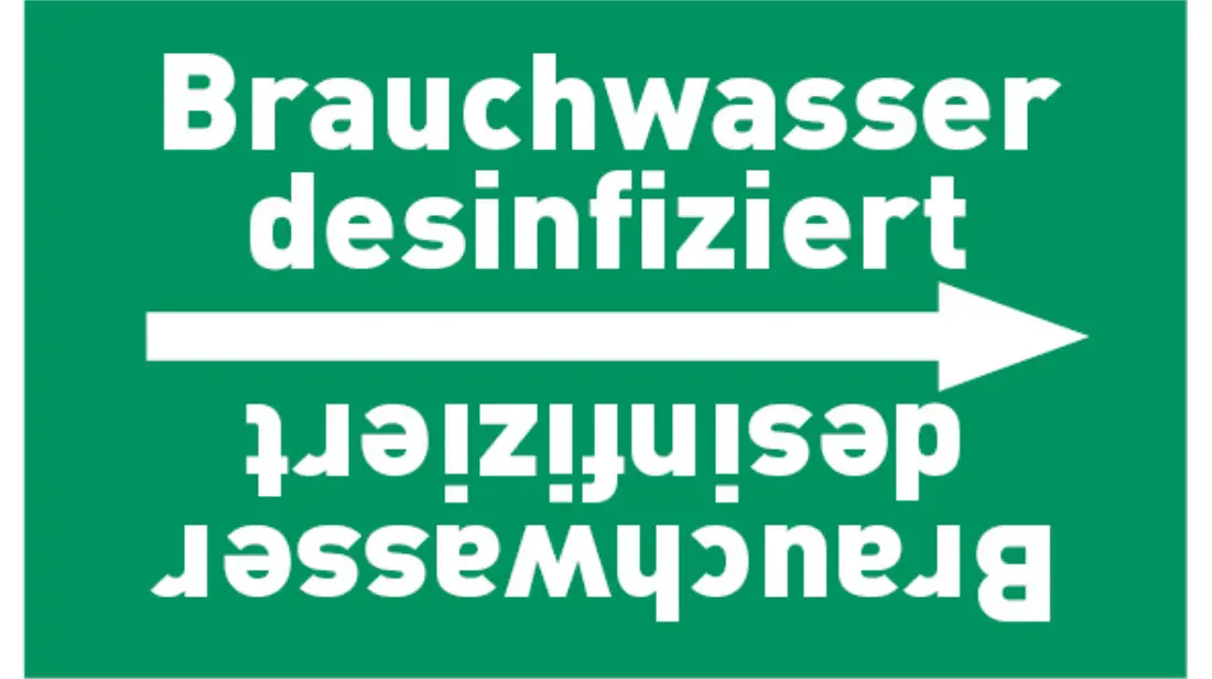 Kennzeichnungsband Brauchwasser desinfiziert grün/weiß bis Ø 50 mm 33 m/Rolle Kennzeichnungsband Brauchwasser desinfiziert grün/weiß bis Ø 50 mm 33 m/Rolle