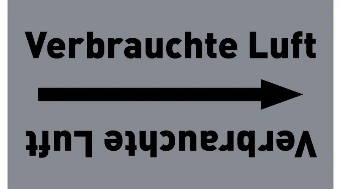 Kennzeichnungsband Verbrauchte Luft grau/schwarz ab Ø 50 mm 33 m/Rolle Kennzeichnungsband Verbrauchte Luft grau/schwarz ab Ø 50 mm 33 m/Rolle