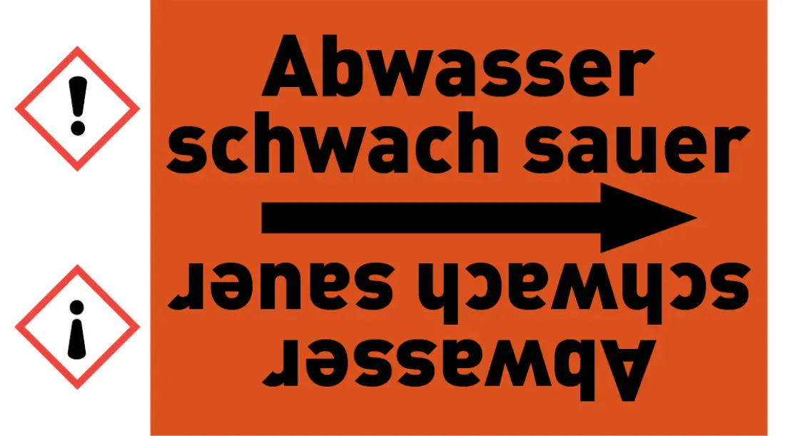 Kennzeichnungsband Abwasser schwach sauer orange/schwarz ab Ø 50 mm 33 m/Rolle Kennzeichnungsband Abwasser schwach sauer orange/schwarz ab Ø 50 mm 33 m/Rolle