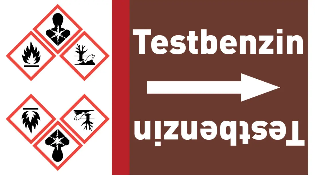 Kennzeichnungsband Testbenzin braun/weiß ab Ø 50 mm 33 m/Rolle Kennzeichnungsband Testbenzin braun/weiß ab Ø 50 mm 33 m/Rolle