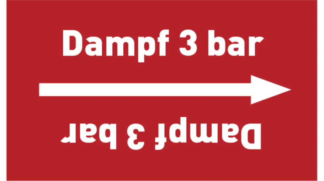 Kennzeichnungsband Dampf 3 bar rot/weiß bis Ø 50 mm 33 m/Rolle Kennzeichnungsband Dampf 3 bar rot/weiß bis Ø 50 mm 33 m/Rolle