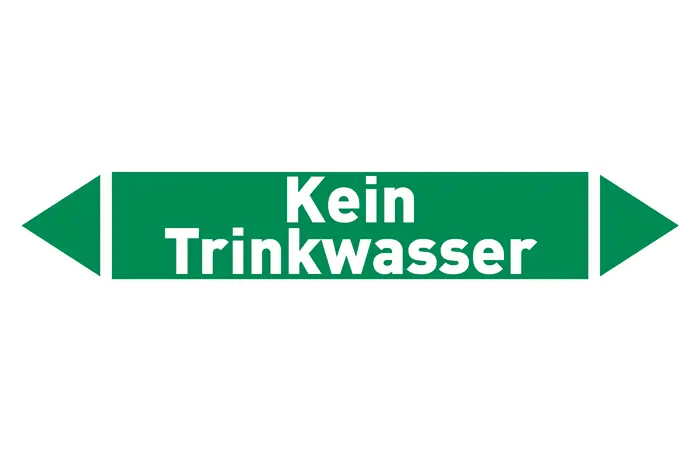 Pfeil Kein Trinkwasser grün/weiß 215x40 mm Pfeil Kein Trinkwasser grün/weiß 215x40 mm