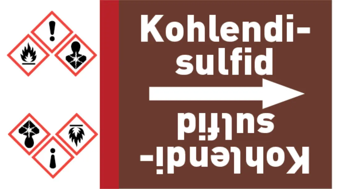 Kennzeichnungsband Kohlendisulfid braun/weiß bis Ø 50 mm 33 m/Rolle Kennzeichnungsband Kohlendisulfid braun/weiß bis Ø 50 mm 33 m/Rolle