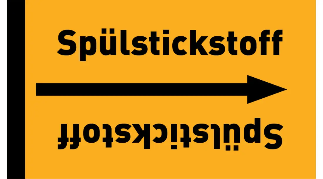 Kennzeichnungsband Spülstickstoff gelb/schwarz ab Ø 50 mm 33 m/Rolle Kennzeichnungsband Spülstickstoff gelb/schwarz ab Ø 50 mm 33 m/Rolle
