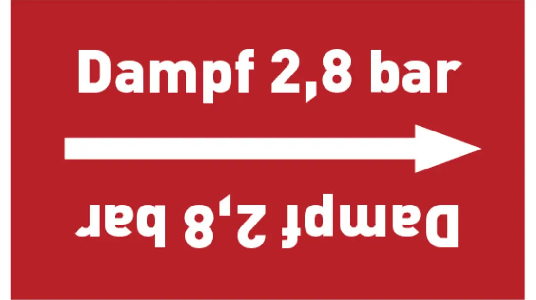 Kennzeichnungsband Dampf 2,8 bar rot/weiß bis Ø 50 mm 33 m/Rolle Kennzeichnungsband Dampf 2,8 bar rot/weiß bis Ø 50 mm 33 m/Rolle