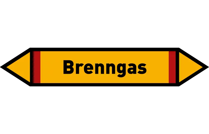 Pfeil Brenngas gelb/schwarz 215x40 mm Pfeil Brenngas gelb/schwarz 215x40 mm
