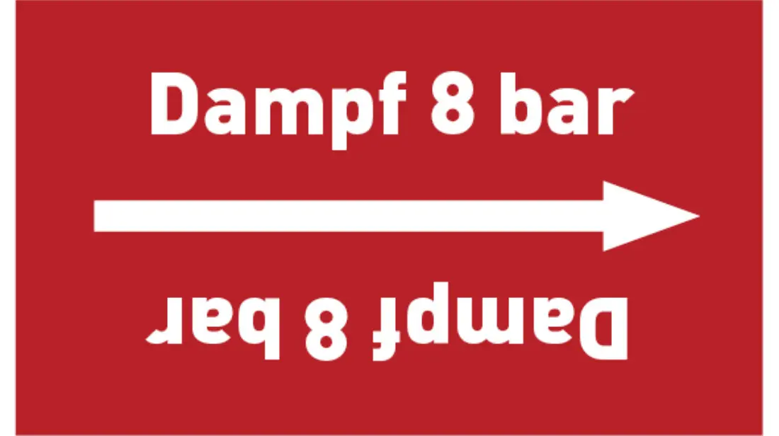 Kennzeichnungsband Dampf 8 bar rot/weiß bis Ø 50 mm 33 m/Rolle Kennzeichnungsband Dampf 8 bar rot/weiß bis Ø 50 mm 33 m/Rolle