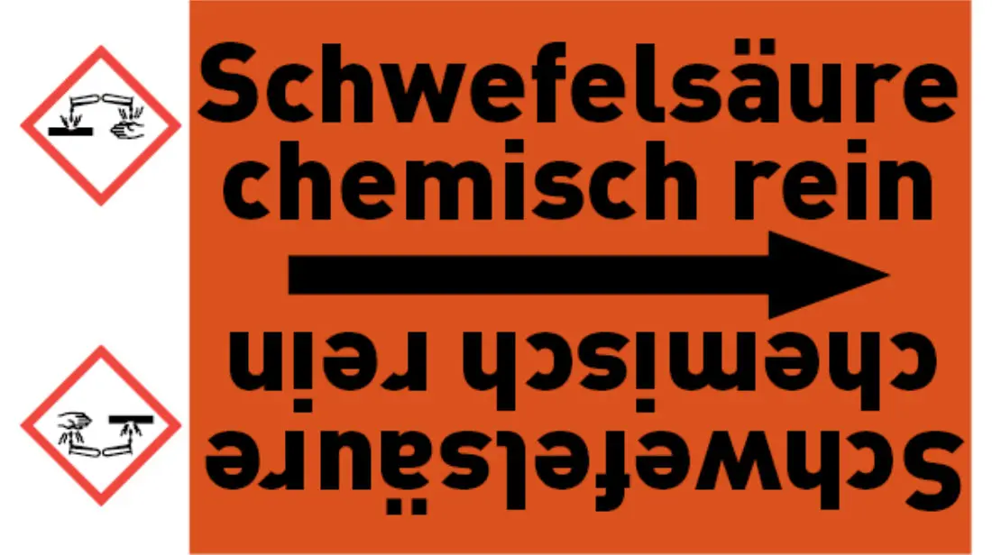 Kennzeichnungsband Schwefelsäure chemisch rein orange/schwarz bis Ø 50 mm 33 m/Rolle Kennzeichnungsband Schwefelsäure chemisch rein orange/schwarz bis Ø 50 mm 33 m/Rolle