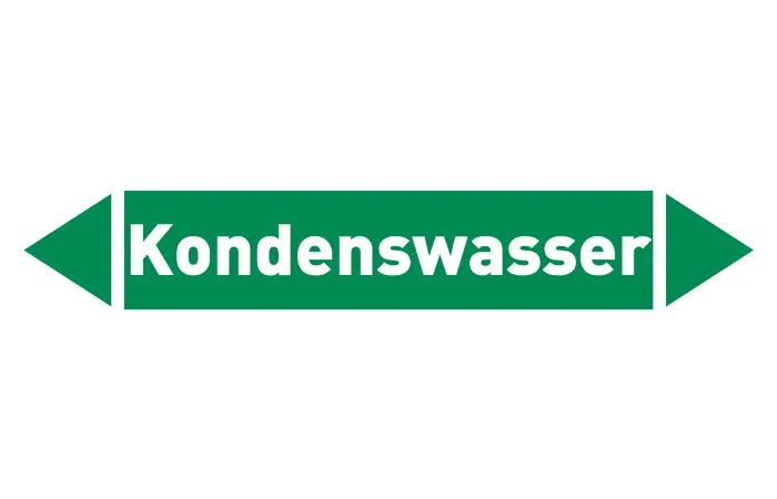 Pfeil Kondenswasser grün/weiß 215x40 mm