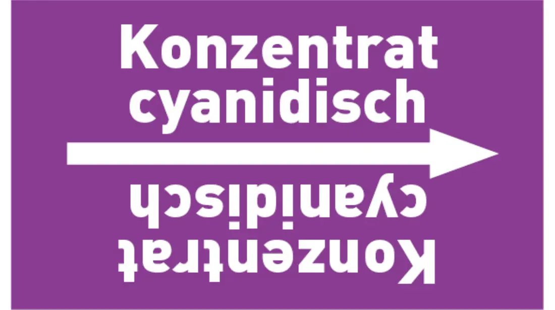Kennzeichnungsband Konzentrat cyanidisch violett/weiß bis Ø 50 mm 33 m/Rolle Kennzeichnungsband Konzentrat cyanidisch violett/weiß bis Ø 50 mm 33 m/Rolle