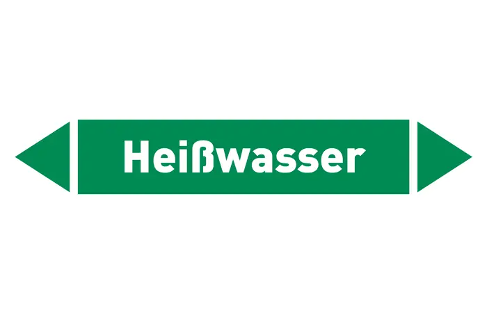 Pfeil Heißwasser grün/weiß 215x40 mm