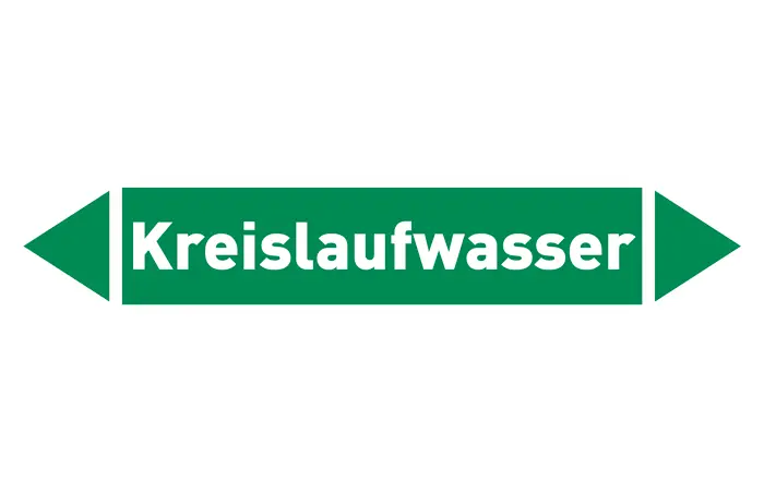 Pfeil Kreislaufwasser grün/weiß 215x40 mm Pfeil Kreislaufwasser grün/weiß 215x40 mm