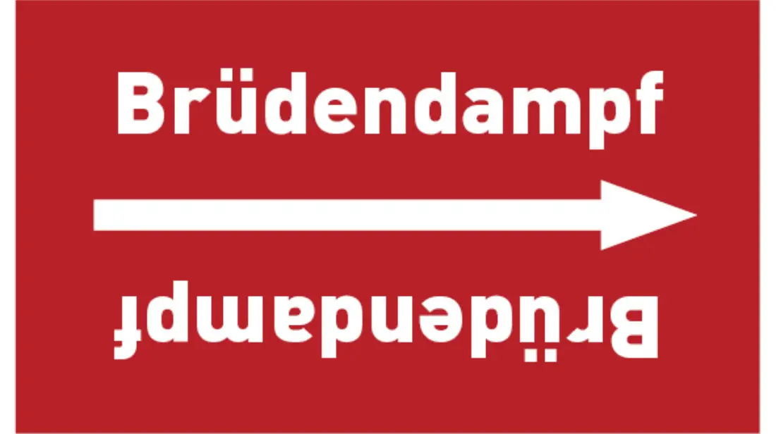 Kennzeichnungsband Brüdendampf rot/weiß bis Ø 50 mm 33 m/Rolle Kennzeichnungsband Brüdendampf rot/weiß bis Ø 50 mm 33 m/Rolle