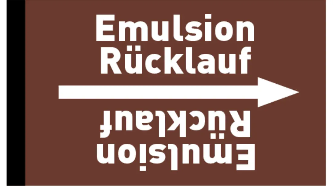 Kennzeichnungsband Emulsion Rücklauf braun/weiß bis Ø 50 mm 33 m/Rolle Kennzeichnungsband Emulsion Rücklauf braun/weiß bis Ø 50 mm 33 m/Rolle